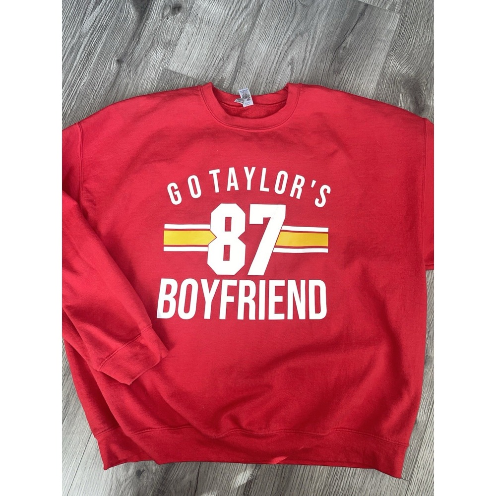 Go Taylors Boyfriend Taylor Swift Travis Kelce 87 Sweatshirt Size 2XL